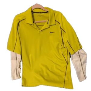 Nike Yellow Polo Shirt with White Sleeves